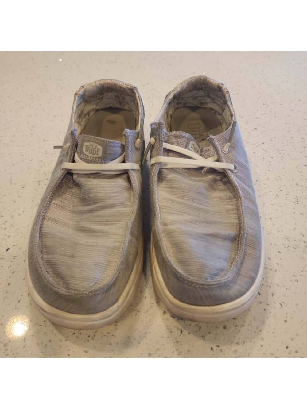 Hey Dude Wendy Rise Lunar Rock Silver Slip On Sneakers Shoes Women's 7 Eu 38